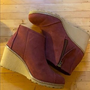 TOMS Microfiber Avery Bootie Wedge